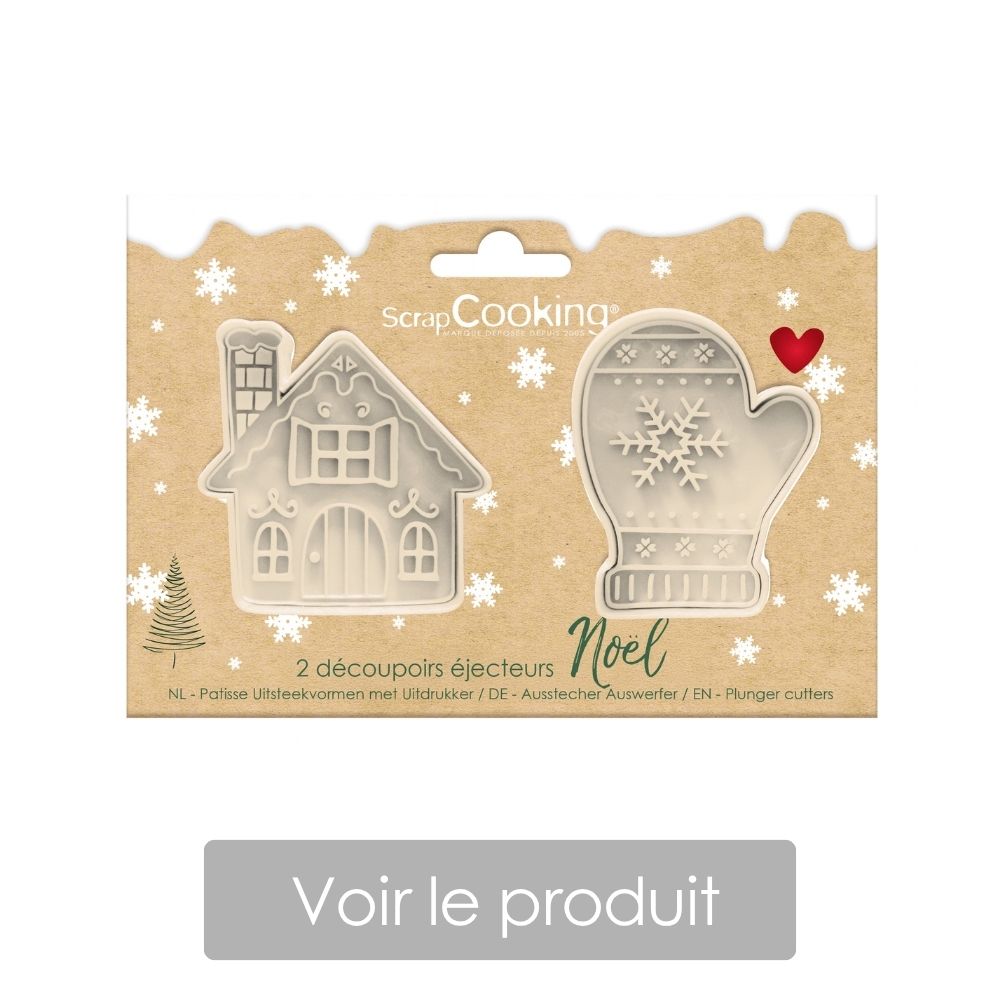 Lot de 2 découpoirs éjecteurs moufle et chalet - ScrapCooking®